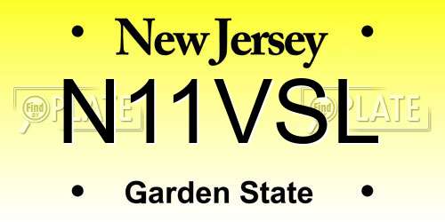 N11VSL New Jersey License Plate
