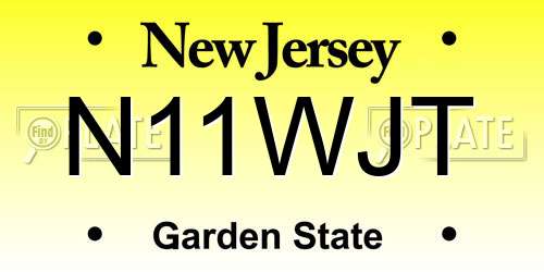 N11WJT New Jersey License Plate