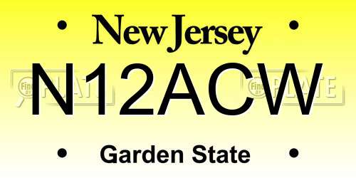 N12ACW New Jersey License Plate