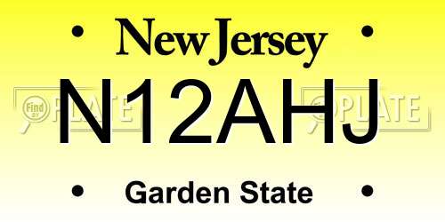 N12AHJ New Jersey License Plate