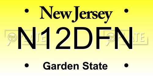 N12DFN New Jersey License Plate