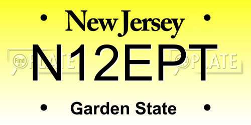 N12EPT New Jersey License Plate