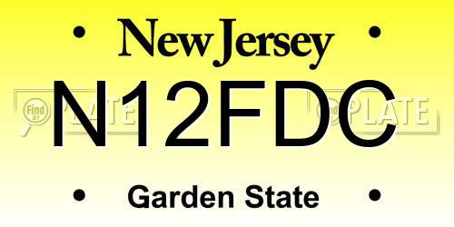 N12FDC New Jersey License Plate