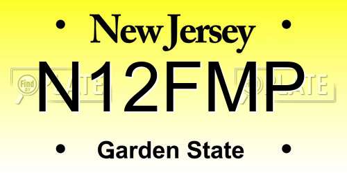 N12FMP New Jersey License Plate
