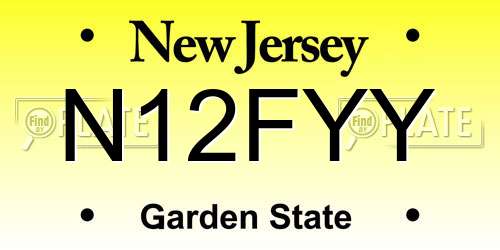 N12FYY New Jersey License Plate