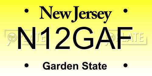 N12GAF New Jersey License Plate
