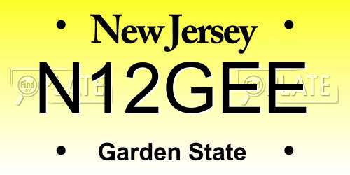 N12GEE New Jersey License Plate
