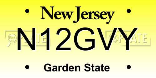 N12GVY New Jersey License Plate