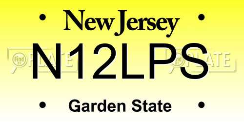 N12LPS New Jersey License Plate