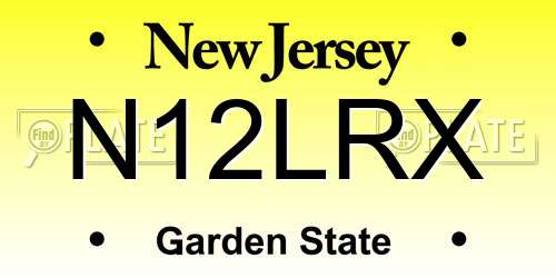 N12LRX New Jersey License Plate