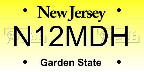 N12MDH New Jersey License Plate