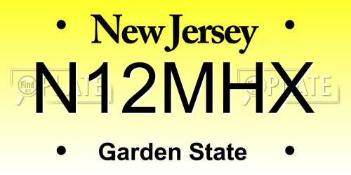 N12MHX New Jersey License Plate