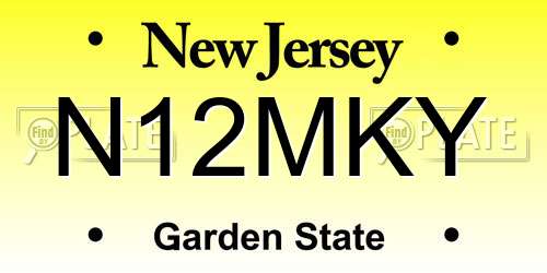 N12MKY New Jersey License Plate