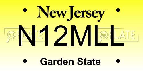N12MLL New Jersey License Plate
