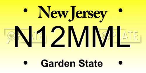 N12MML New Jersey License Plate