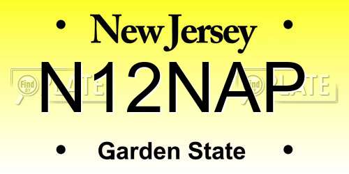 N12NAP New Jersey License Plate