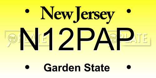 N12PAP New Jersey License Plate
