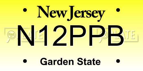 N12PPB New Jersey License Plate