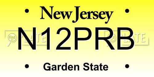 N12PRB New Jersey License Plate