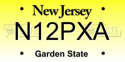N12PXA New Jersey License Plate