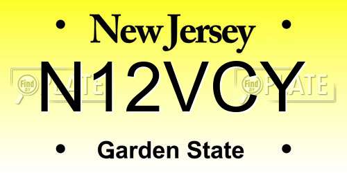 N12VCY New Jersey License Plate