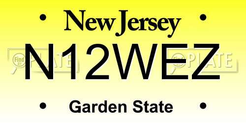 N12WEZ New Jersey License Plate