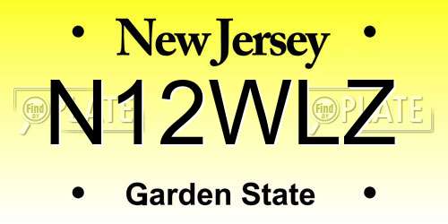N12WLZ New Jersey License Plate
