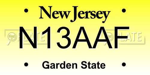 N13AAF New Jersey License Plate