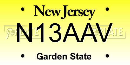 N13AAV New Jersey License Plate