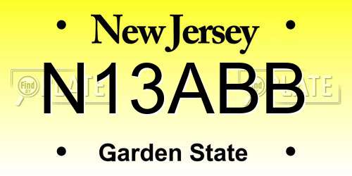 N13ABB New Jersey License Plate