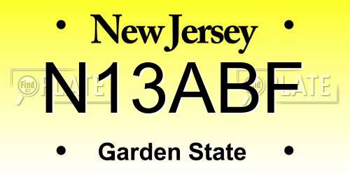 N13ABF New Jersey License Plate