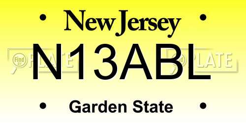 N13ABL New Jersey License Plate