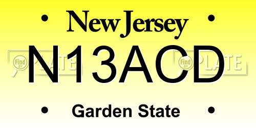 N13ACD New Jersey License Plate