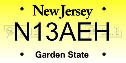 N13AEH New Jersey License Plate