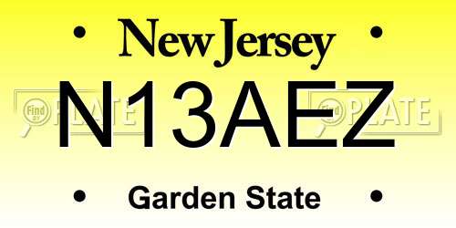N13AEZ New Jersey License Plate