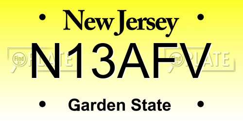 N13AFV New Jersey License Plate