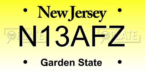 N13AFZ New Jersey License Plate