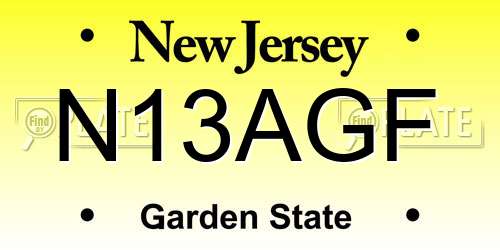 N13AGF New Jersey License Plate
