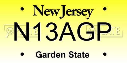 N13AGP New Jersey License Plate