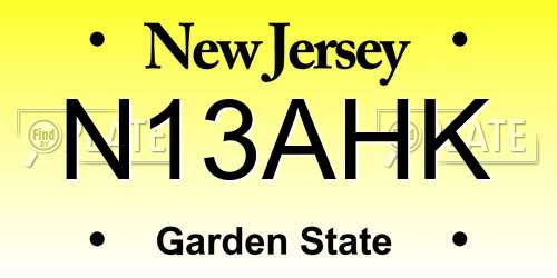 N13AHK New Jersey License Plate