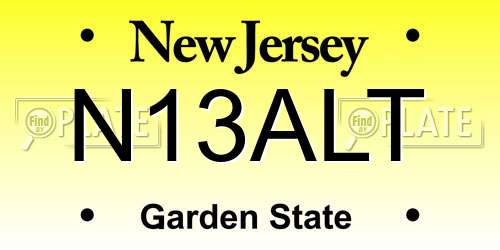 N13ALT New Jersey License Plate