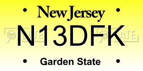 N13DFK New Jersey License Plate