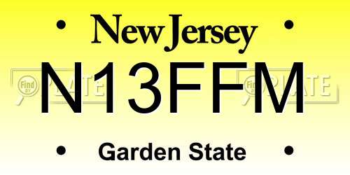 N13FFM New Jersey License Plate