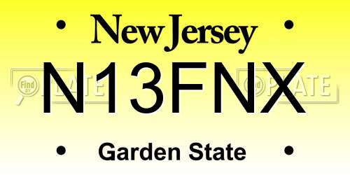 N13FNX New Jersey License Plate