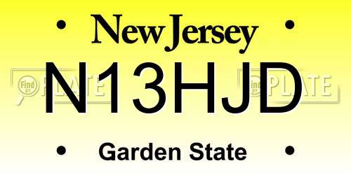 N13HJD New Jersey License Plate