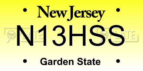 N13HSS New Jersey License Plate