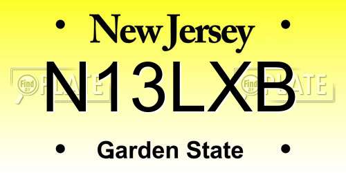 N13LXB New Jersey License Plate