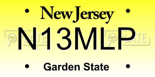 N13MLP New Jersey License Plate
