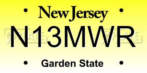 N13MWR New Jersey License Plate