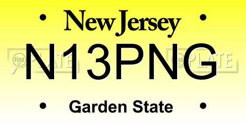N13PNG New Jersey License Plate
